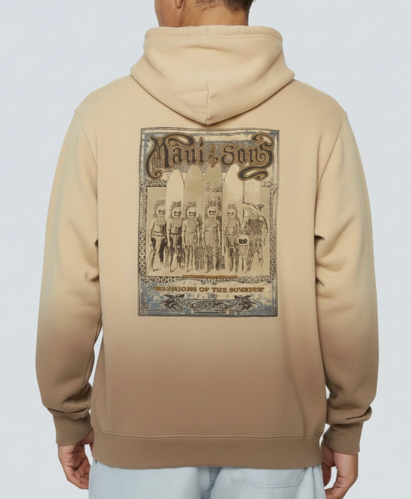 Warriors of the Sunrise Dip Dye Men's Zip Up Hoodie