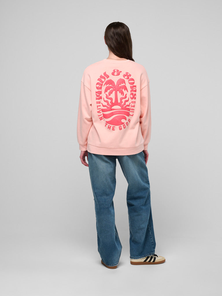 Life's Good Ladies Oversized Crewneck Fleece