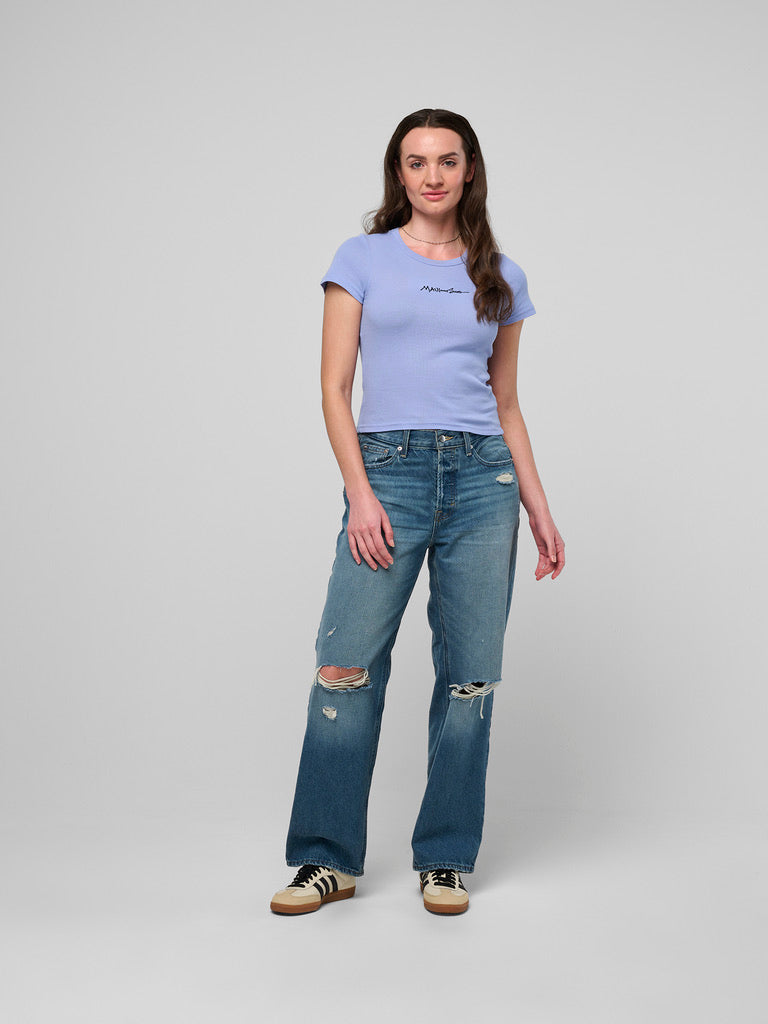 Script Ladies Ribbed Baby Tee