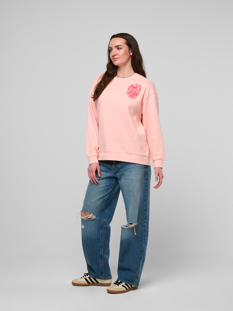 Life's Good Ladies Oversized Crewneck Fleece