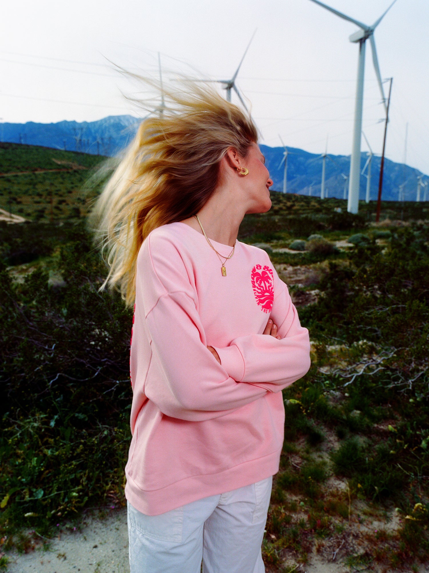 Life's Good Ladies Oversized Crewneck Fleece