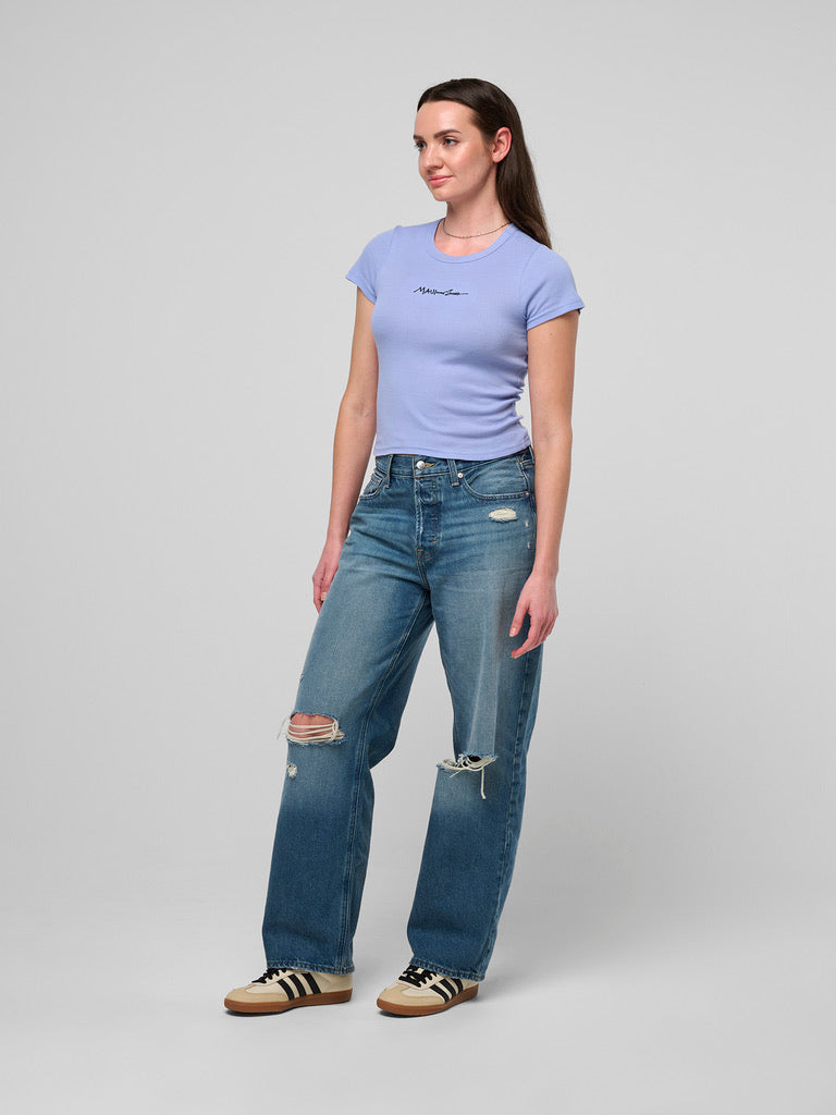 Script Ladies Ribbed Baby Tee