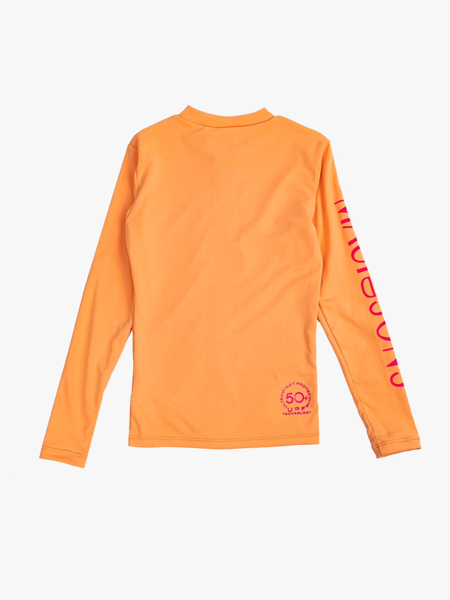 Girls Seaside Zip Front Long Sleeve Sun Shirt in Orange