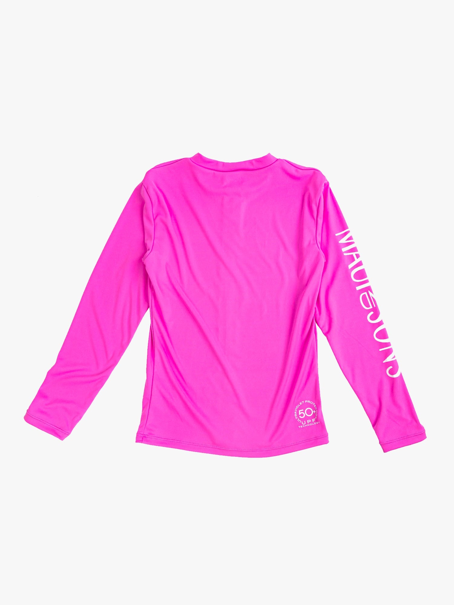 Girls Seaside Zip Front Long Sleeve Sun Shirt in Pink