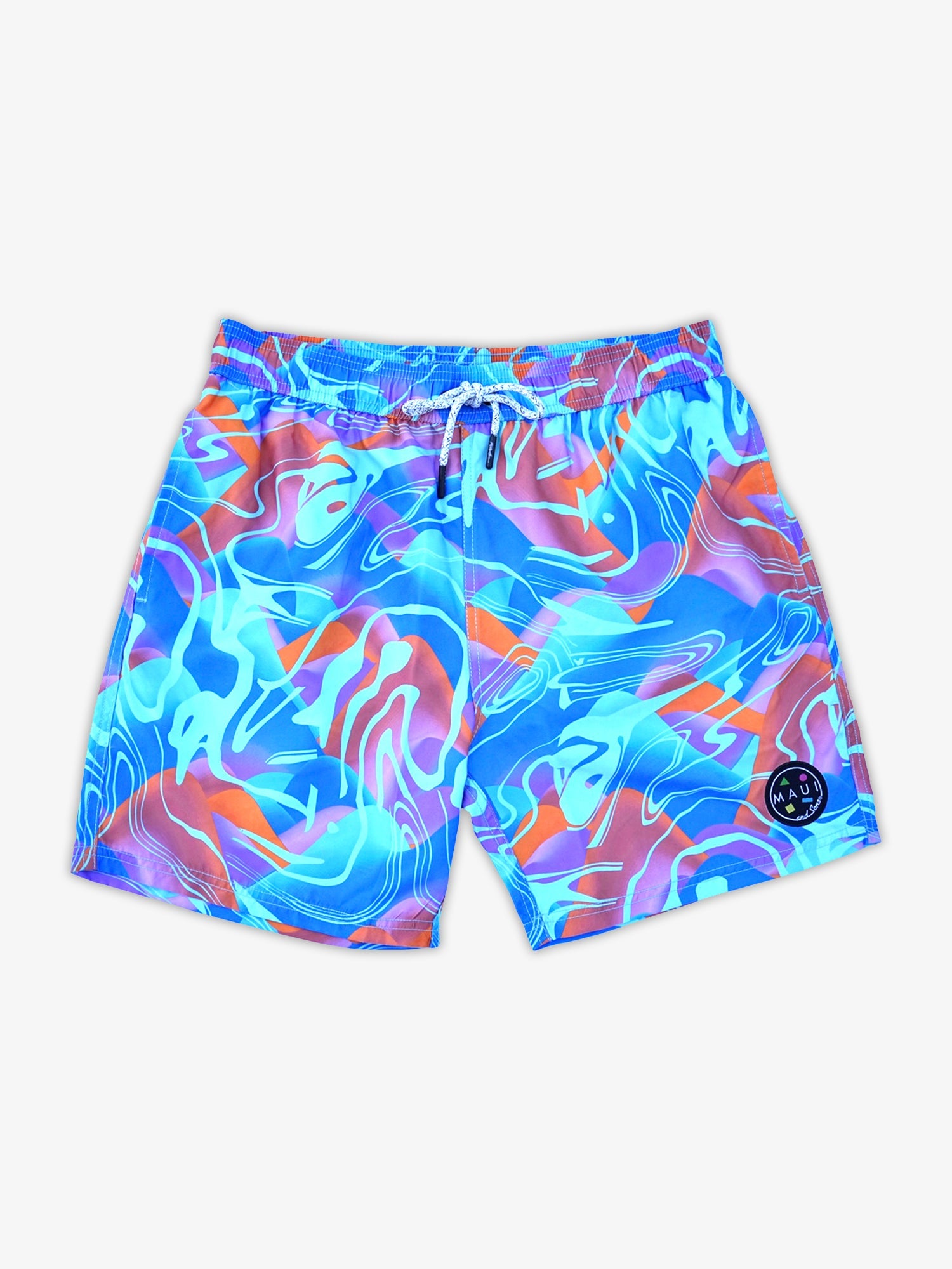 Psychedelic Pool Shorts in Blue