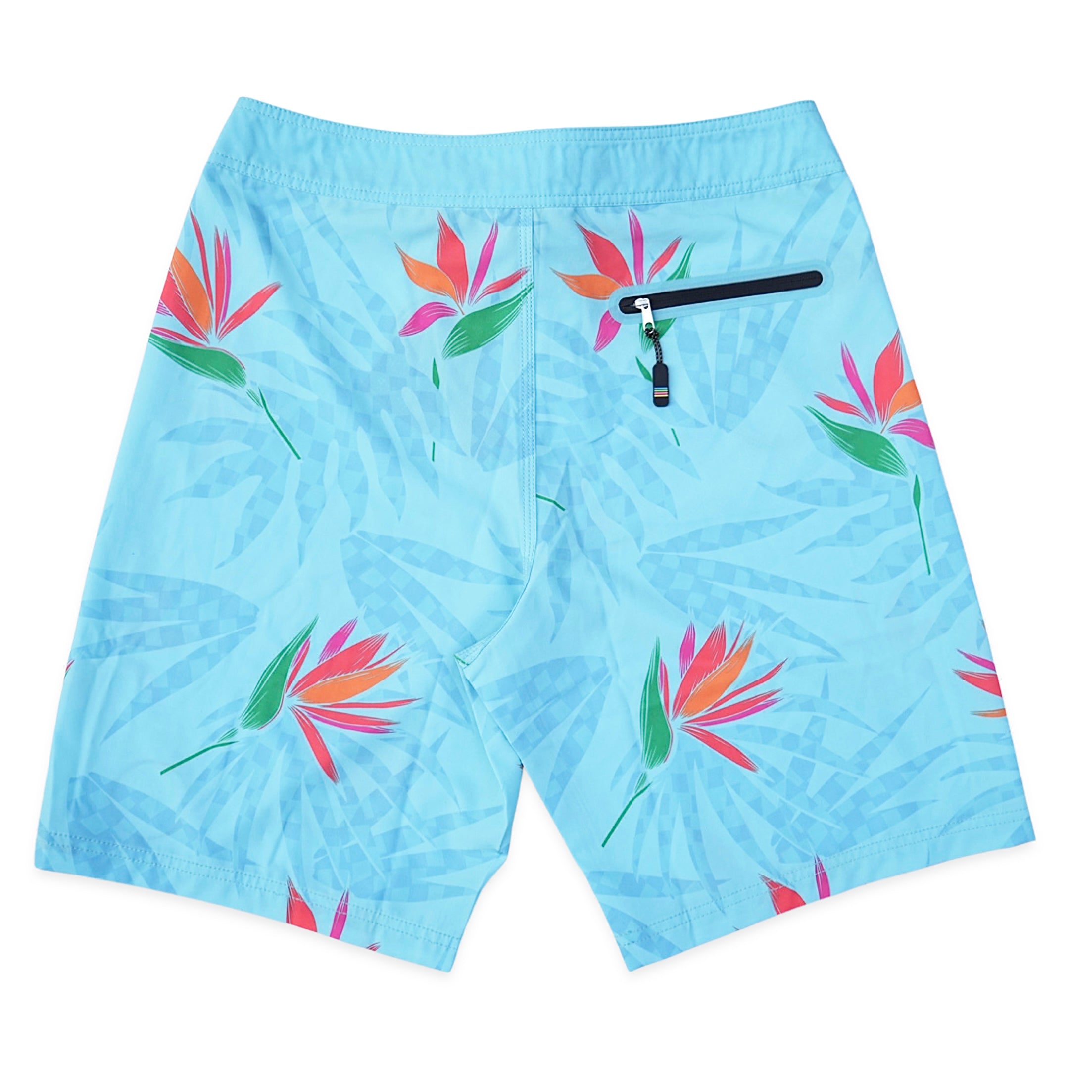 Paradise Check Board Shorts in Blue