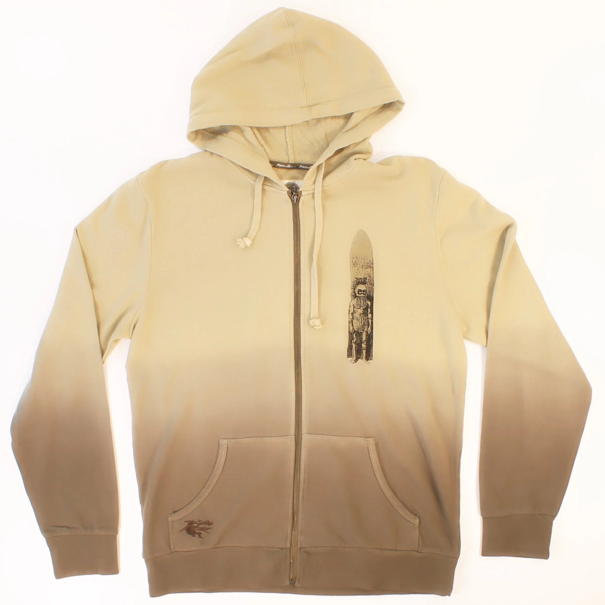 Warriors of the Sunrise Dip Dye Men's Zip Up Hoodie