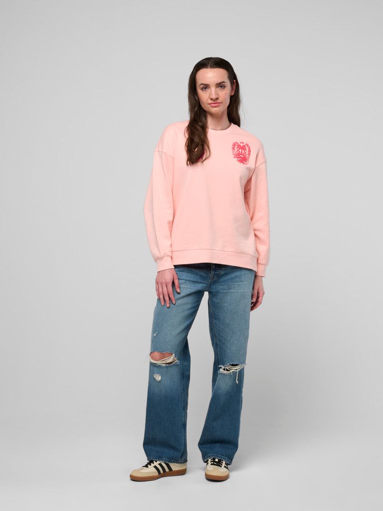 Life's Good Ladies Oversized Crewneck Fleece