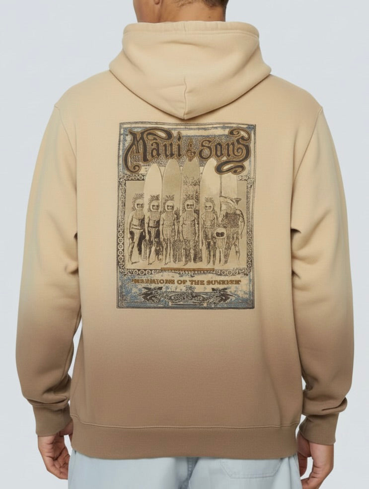 Warriors of the Sunrise Dip Dye Men's Zip Up Hoodie