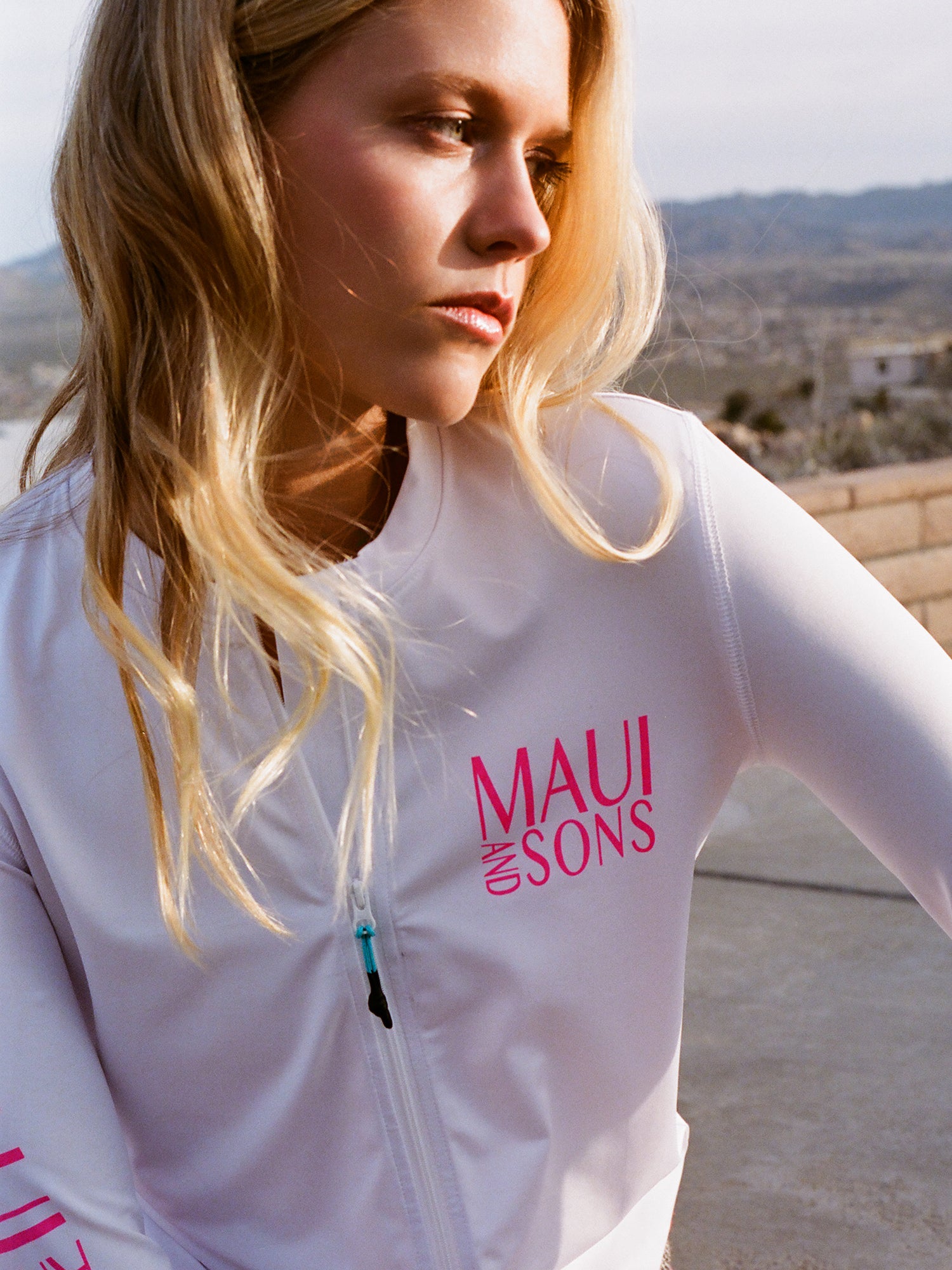 Womens Seaside Zip Front Long Sleeve Sun Shirt