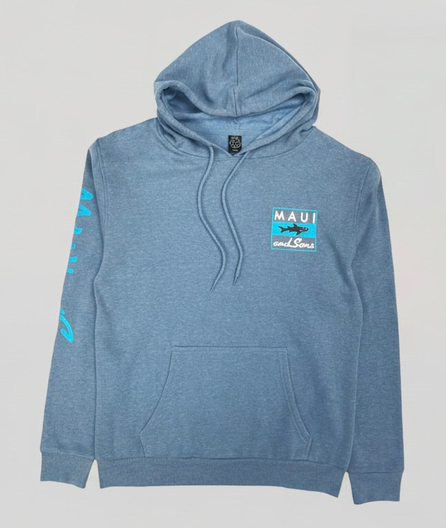 Classic Shark Steel Blue Fleece Hoodie (Large)
