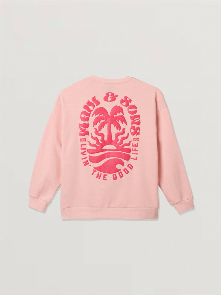 Life's Good Ladies Oversized Crewneck Fleece