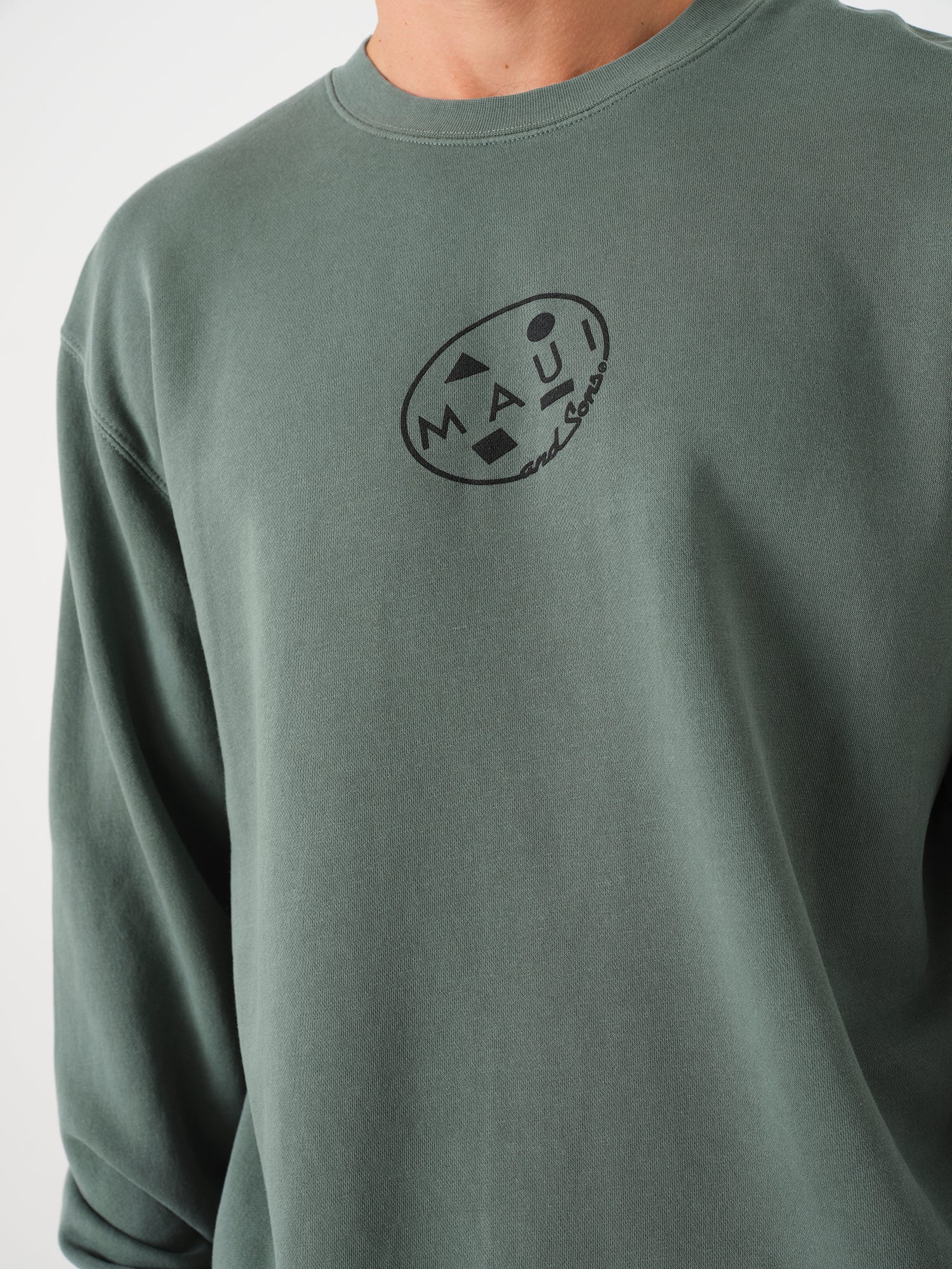 Retro Cookie Crew Neck in Alpine Green