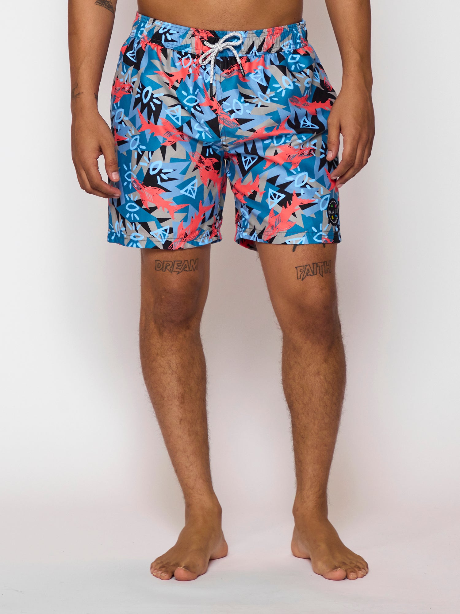 Shark Tank Pool Shorts in Coral