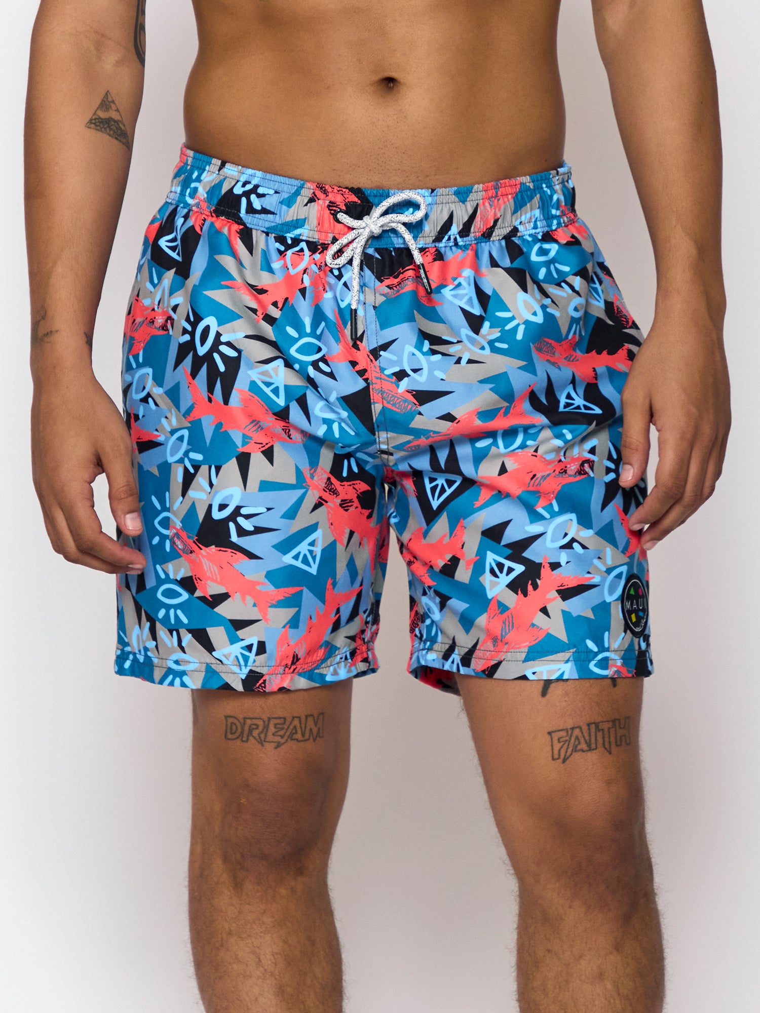 Shark Tank Pool Shorts in Coral