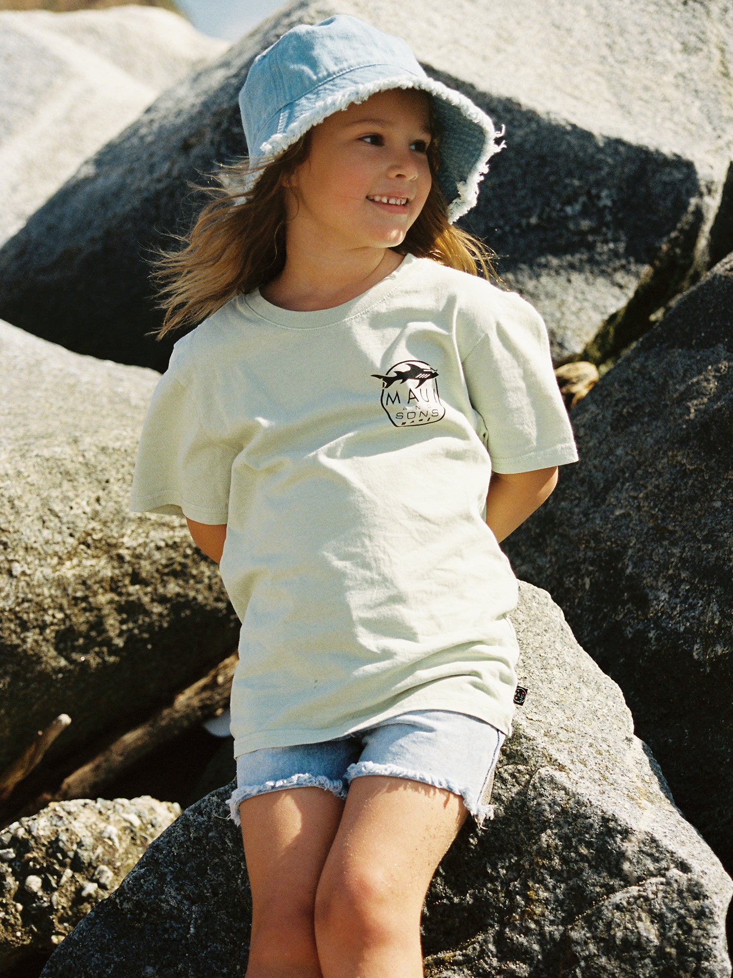 Kids Shark Logo T-Shirt in Sage