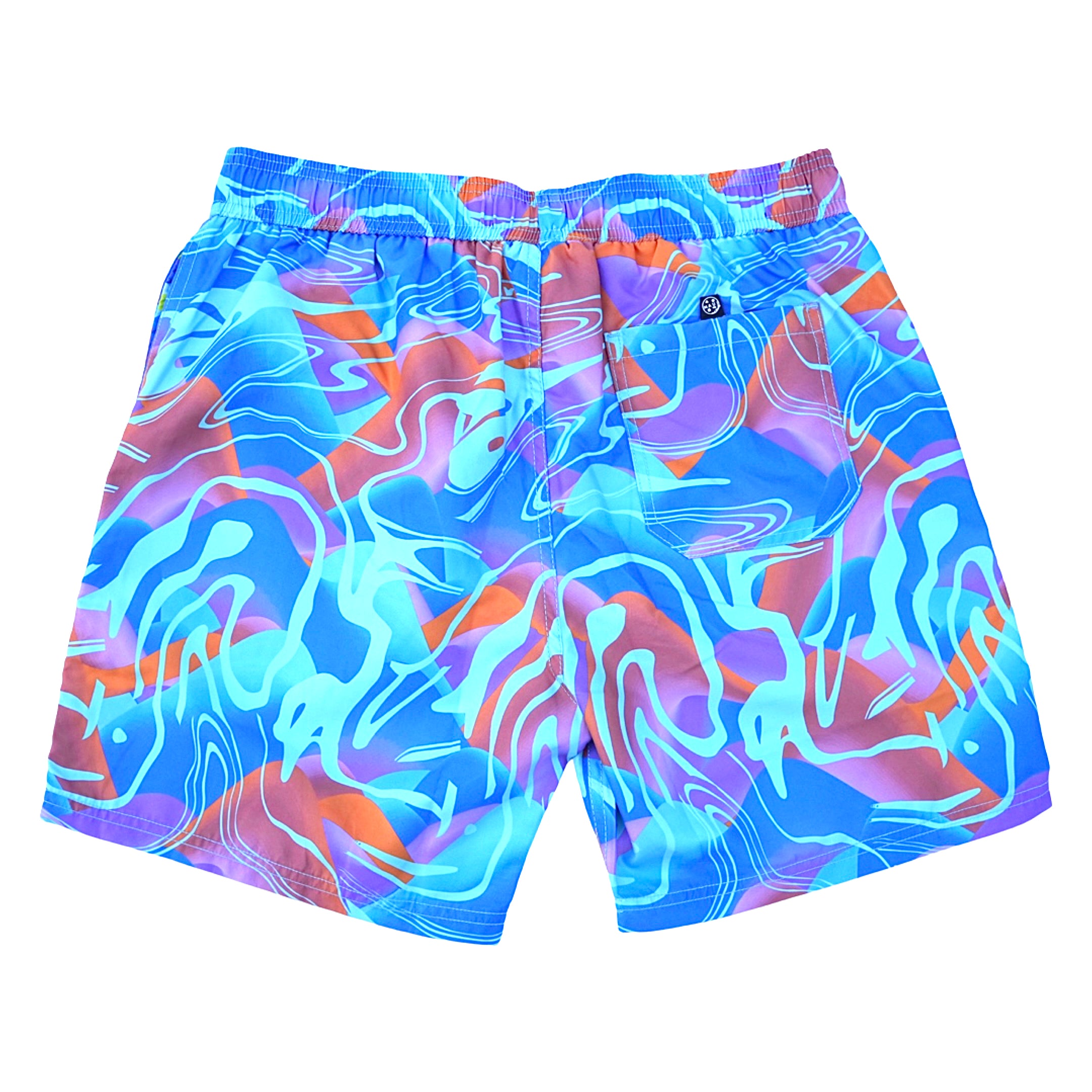 Psychedelic Pool Shorts in Yellow