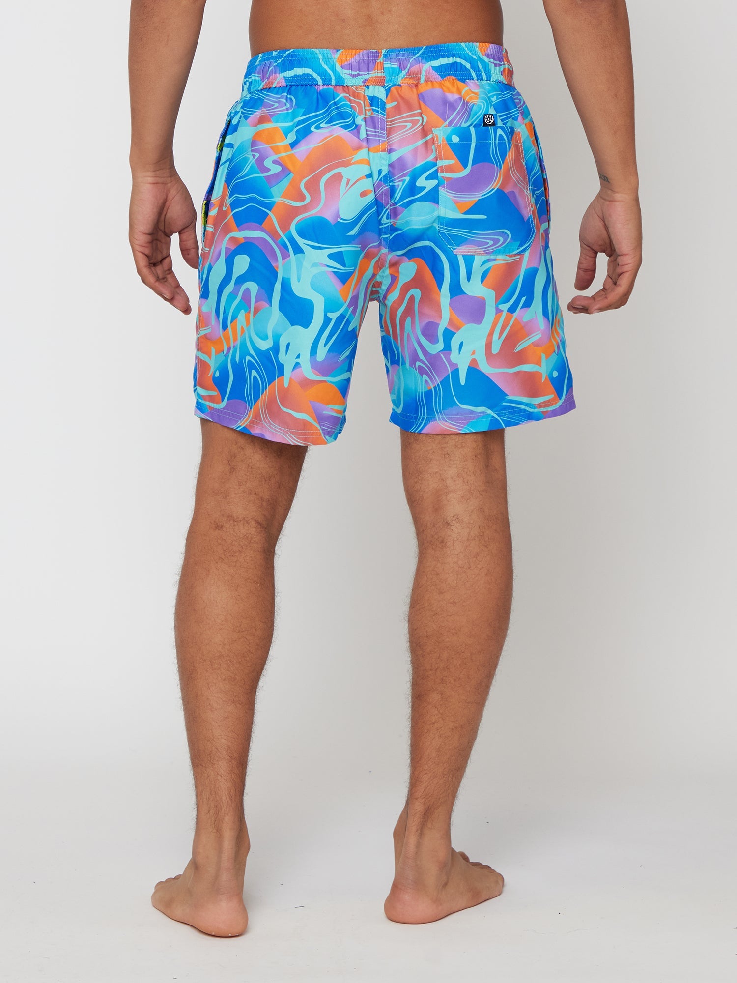 Psychedelic Pool Shorts in Blue