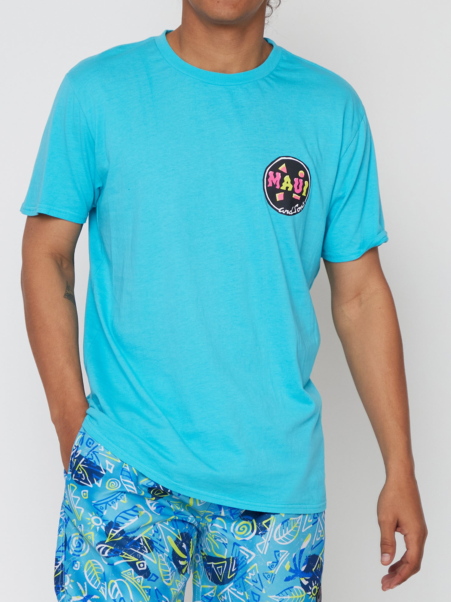 Palm Poppin T-Shirt in Capri